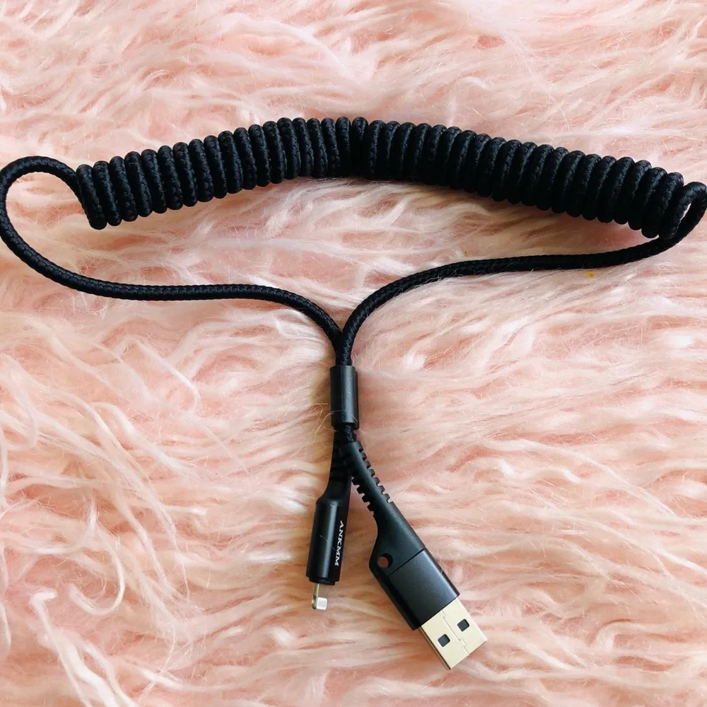 COPY - Retractable iPhone Charger Coiled Cable